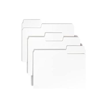 Imagem de Smead Pasta de arquivo SuperTab, aba grande de corte 1/3, tamanho carta, branca, 100 por caixa (11980)