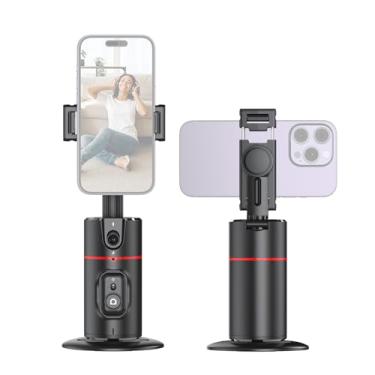 Imagem de Namolit Tripé de rastreamento facial automático, Suporte para selfie de mesa Gimbal 360 ° giratório Controle de gestos de rastreamento facial e corporal com clipe de telefone Parafuso de 1/4 pol