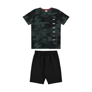 Imagem de Infantil - Conjunto Alakazoo Bermuda e Camiseta Strong Preto  menino