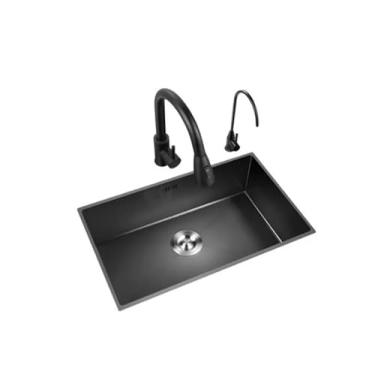 Imagem de Cuba Inox Cozinha Black Sobrepor Ou Embutir 55x35cm. Preta