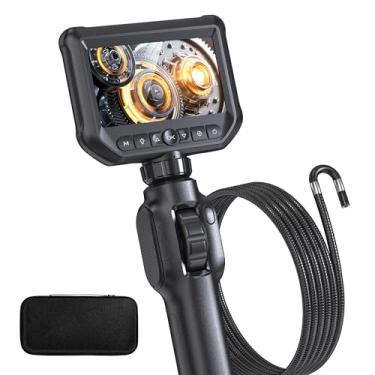 Imagem de Boroscópio articulado de 360° – Câmera de inspeção HD 1080p, escopo de inspeção com luz, sonda à prova d'água IP67, luz de 8 LEDs, endoscópio compatível com Android/iOS (1 M/83.8 cm)