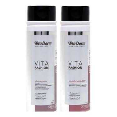 Imagem de Kit Vita Derm Shampoo E Condicionador Vita Fashion Para Cabelos Cachea