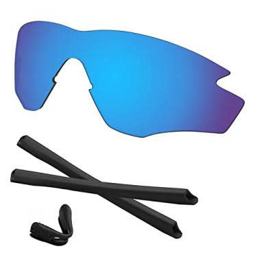 Imagem de Predrox Armação azul espelhada M2 OO9212 Lentes e kits de borracha de substituição para óculos de sol Oakley polarizados