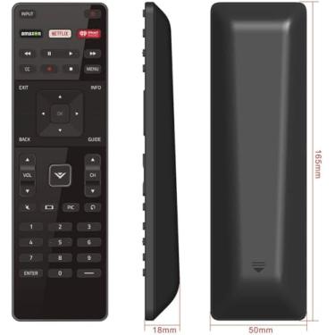Imagem de Controle remoto UBay XRT122 com tecla de atalho Netflix iHeart para modelos da série Vizio E e D39H-D0 D39HD0 D50U-D1 D50UD1 D55U-D1 D55UD1 D58U-D3 D58UD3 D65U-D2 D65UD2 E32-C1 E32C1 E32H-C1 D32-D1 E70-C2 3