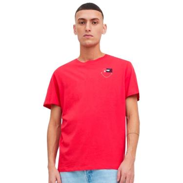 Imagem de Camiseta Tommy Jeans Masculina Smiley Badge Graphic Vermelha-Masculino