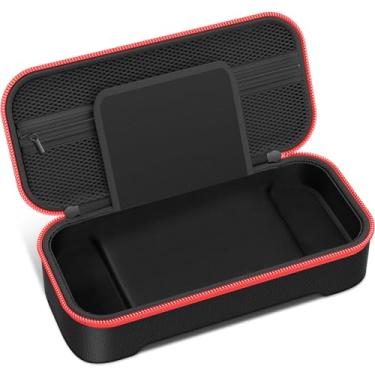 Imagem de Gammeefy One-Piece Joypad Switch Controller Carrying Case, with 10 Games Cartridges Protective Hard Shell Travel Carrying Case Pouch for Console & Accessories（Classic red and black）