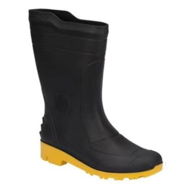 Imagem de Bota Galocha Unissex Cano Médio Preto Amarelo Pega Forte 00323-05584-Unissex