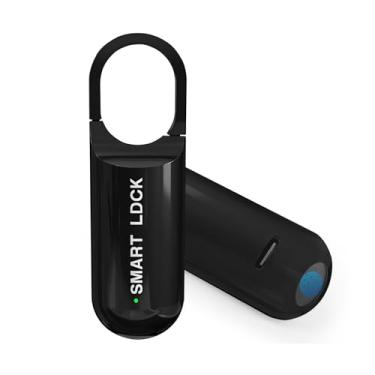 Imagem de Decruil Cadeado inteligente de impressão digital para armário, pequeno cadeado recarregável de impressão digital, cadeado biométrico sem chave para academia, escola, mala, mochila