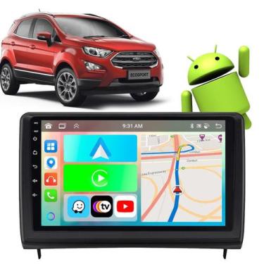 Imagem de Kit Multimidia Android Carplay EcoSport 2018 a 2021 9 Pol + Câmera e M