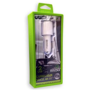 Imagem de Carregador Veicular Turbo Celular Qualcomm 4A 2 Usb 36W - Flex