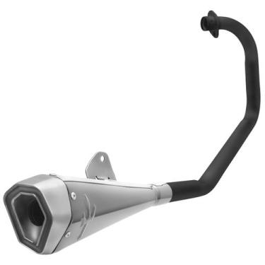 Imagem de Escapamento Pro Tork Serie S Titan 160 2023 Curva Preta, CROMADO, TITA