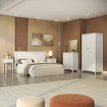 Imagem de Cômoda em Mdf 5 Gavetas - Olivia 40cm X 80,1 Cm X 94,6 Cm Branco