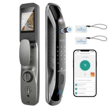 Imagem de Fechadura Externa Eletrônica Digital Biométrica Senha Numérica Elétric