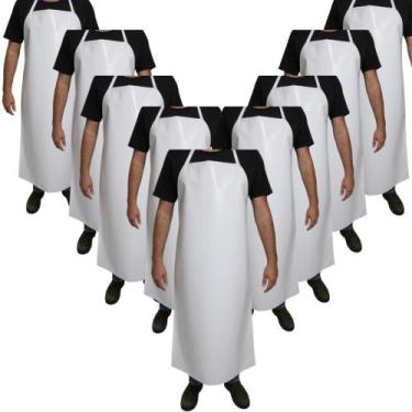 Imagem de Kit 10x Avental Açougueiro Impermeável Lona Pvc 115cm X 67cm - PHM