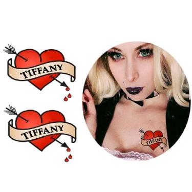 Imagem de Tatuagem Temporária Coração Nome Tiffani Noiva Chucky - 3I