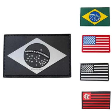 Imagem de Bandeira Do Brasil Emborrachada 3d Patch Com tiras autocolantes - Mund