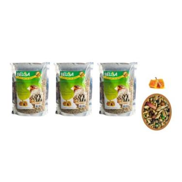 Imagem de 4 Rações  Mistura para Passarinhos / Pássaro Canário do Reino Mel 500g