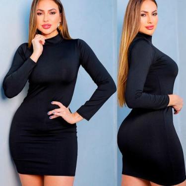 Imagem de Kit 3 vestido tendência 2025 manga longa Feminino Confortável gola alt