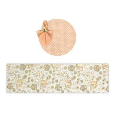 Imagem de Kit Mesa Posta Sousplat Completo Com Trilho de mesa Para Páscoa Colori