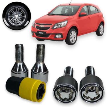 Imagem de Kit Trava Parafuso / Porca Roda Antifurto 1010 Cabeça Giratória GM Agi