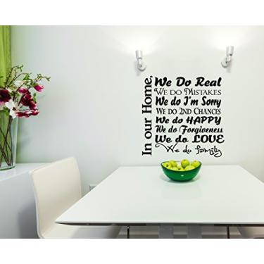 Imagem de Wall Decor Plus More WDPM3381 We Do Real Mistakes Happy Love Forgiveness We Do Family Wall Decal Colage Citação, 23 x 23 polegadas, preto