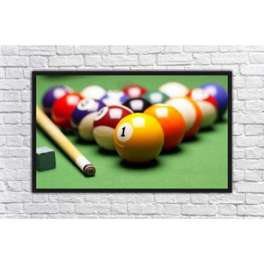 Imagem de Quadro Decorativo Sinuca Bilhar Salas De Jogos Com Moldura 1 metro x 6