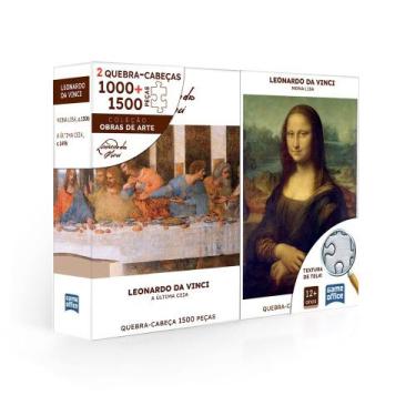 Imagem de Quebra Cabeça 2 Em 1 Puzzle Coleção Obras De Arte Leonardo Da Vinci - 