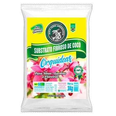 Imagem de Substrato Fibroso De Coco P/ Orquideas 1 Kg Drenagem Vaso Adubo Mato V