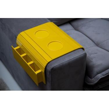 Imagem de Bandeja porta copo e porta controle  - LC Marques, AMARELO