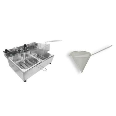 Imagem de Fritadeira Industrial Elétrica Ipe Cozinhas10L Coador Chinoy