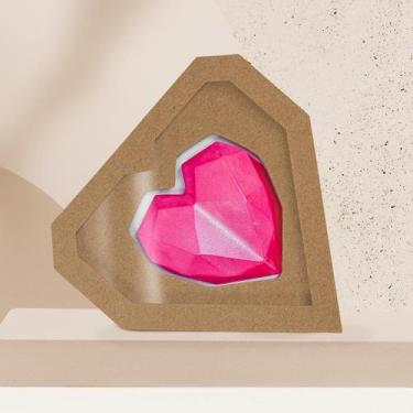 Imagem de 10 Caixas Kraft Coração Lapidado com Visor - Embalagens Conceito