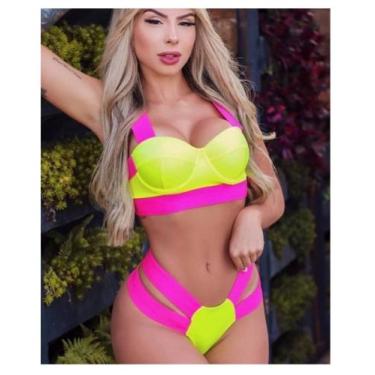 Imagem de Biquíni da moda Blogueiras Tira Dupla - bea fashion, Amarelo, u