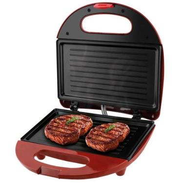 Imagem de Grill Britania Crome Inox - 750W - 220V - Vermelho, 220V