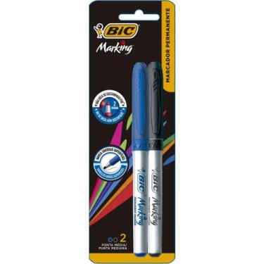 Imagem de Pincel Marcador Permanente BIC Marking 1.1MM AZUL/PRETA - Blister com 