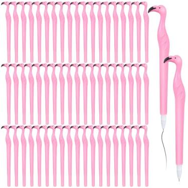 Imagem de Fulmoon Lindas canetas flamingo rosa, presente para crianças, professoras, estudantes, mulheres, canetas de tinta gel, plástico, borracha, tinta preta, 0,5 mm, suprimentos para lembrancinhas de festa