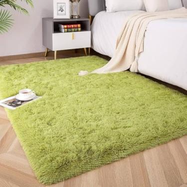 Imagem de Tapetes de pelúcia, fofos, ultramacios, para áreas internas, modernos, para sala de estar, tapetes de brincar para crianças, quarto, decoração de casa, berçário, tapete, verde, 120x160cm