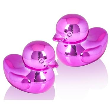 Imagem de Artconal Small Duck Statue 3 inch (Pack of 2) Shiny Hot Pink Accent Knick Knacks Paperweight for Bathroom Home Office Shelf Desk Table Decor, Cute Duck Gifts for Women