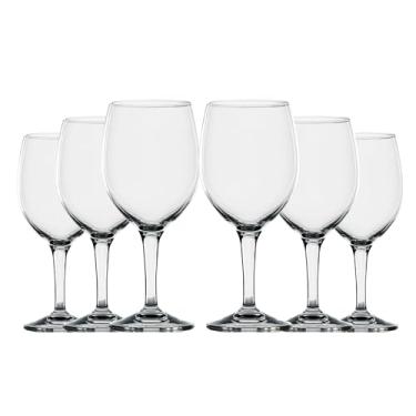Imagem de Jogo 6 Taças De Vinho Cristal 270ml Transparente Para Vinho Branco Tinto Rose Drinks Resistente Aparador Casa Cozinha Presente Casamento