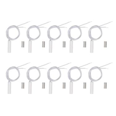 Imagem de Interruptor Magnético de Janela de Porta Embutida Dioche, 10 Conjuntos de Sensor de Segurança Com Fio Com Revestimento ABS para de Alarme, Interruptor de Palheta