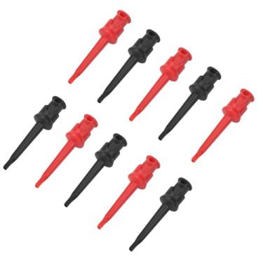 Imagem de P5002 Multímetro Teste Gancho Garras de Chumbo Poderoso Smt/smd Ic D20 Kit de Soldagem de Cabo 10 Peças (cinco pretos e cinco vermelhos)