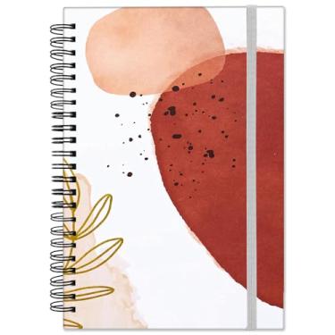 Imagem de Cabreche Caderno espiral, caderno espiral pautado de capa dura, tamanho A5 14 x 21 cm, papel grosso 80 g/m², 60 folhas 120 páginas, para meninas, mulheres, escola, estética, bloco de cores de arte fofa
