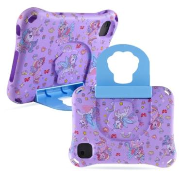 Imagem de Capa DJS Unicorn compatível com Lenovo Tab M9 2022 22.9 cm para meninas leve EVA capa adequada para crianças com alça Kickstand Pro à prova de choque capa completa presente infantil