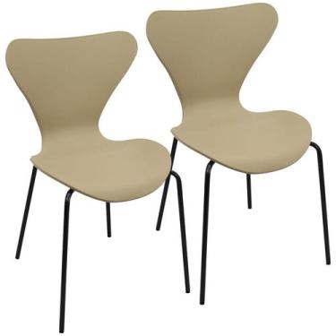 Imagem de Kit 2 Cadeiras Jacobsen Polipropileno Sala Jantar Base Preta - Lianto 