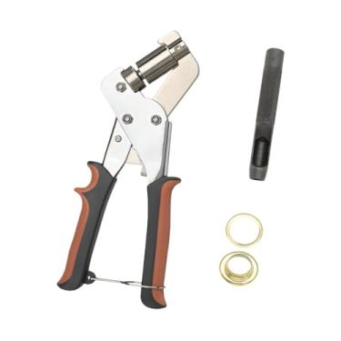 Imagem de Conjunto de alicates de ilhó, kit de prensa de ilhó portátil, alicate perfurador de buraco para projeto diy, bolsa, cartazes, sinais, Ouro 50 Unidades