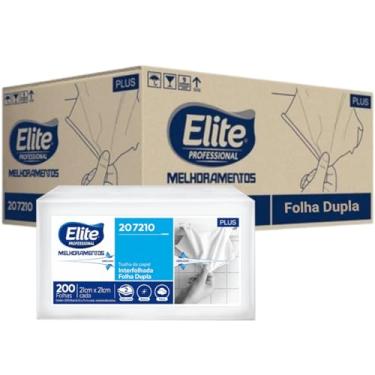 Imagem de Papel Toalha Interfolhado Folha Dupla Elite Plus 2400 Folhas Kit com 12 Pacotes de 200 Folhas Cada Toalha Interfolha Folha Dupla