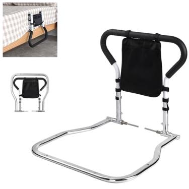 Imagem de MEDOTS Trilho de cama dobrável para idosos - Barra de suporte médico de altura ajustável com bolsa de armazenamento grátis, serve para camas King, Queen, casal e camas de solteiro