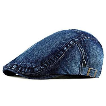 Imagem de Boina Estilosa Italiana Jeans Lavada Chapéu Unissex Primavera-Verão pa
