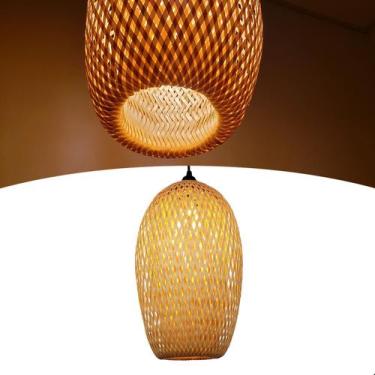 Imagem de Luminária de Teto Lustre Pendente Bambu Fundamentum Saint Martin Rústi