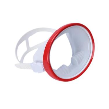 Imagem de Colaxi Máscara de mergulho de lente única Óculos de natação máscara de snorkeling de forma ova , Vermelho
