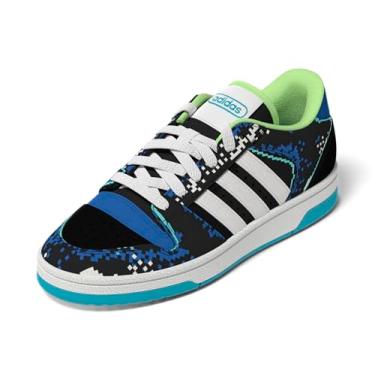 Imagem de adidas Tênis de basquete infantil Turnaround, Preto/Branco/Azul royal brilhante, 8.5 Toddler